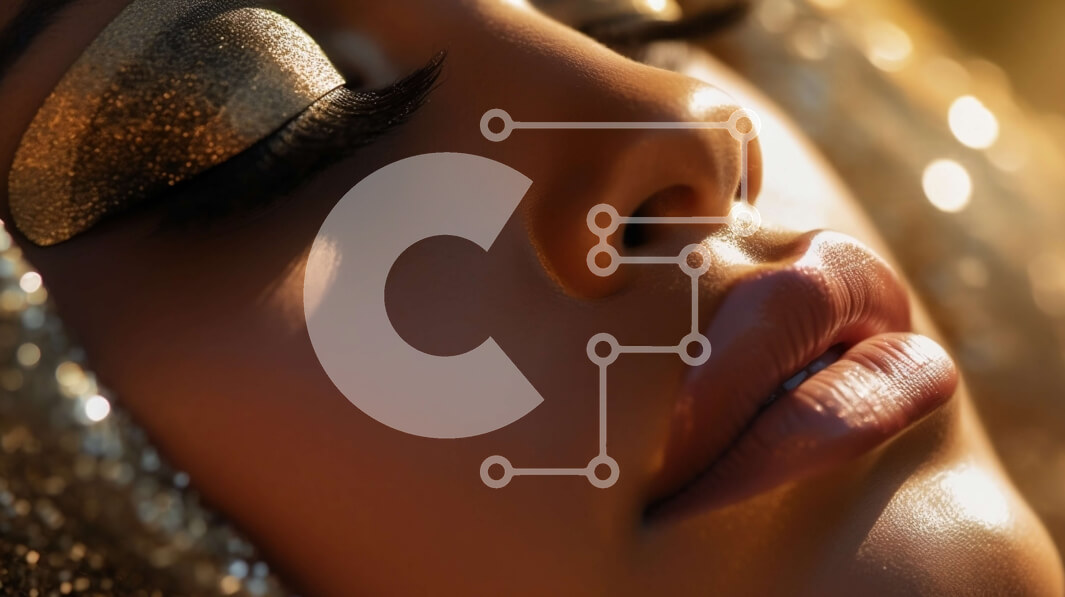 Intra Συλλεκτικό Ξύλινο Παζλ Plywood  4mm - Εκπληκτική Beauty Shot γυναίκας με χρυσό κεφαλάκι και σκιά ματιών Σε Ξύλινο Κουτί - Διαστάσεις Puzzle: 10x10 cm – 25 κομμάτια