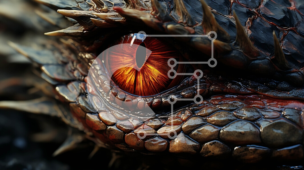 Intra Συλλεκτικό Ξύλινο Παζλ Plywood  4mm - Έντονη εικόνα του ματιού ενός δράκου με κόκκινα και μαύρα χρώματα Σε Ξύλινο Κουτί - Διαστάσεις: 10x10 cm – 25 κομμάτια