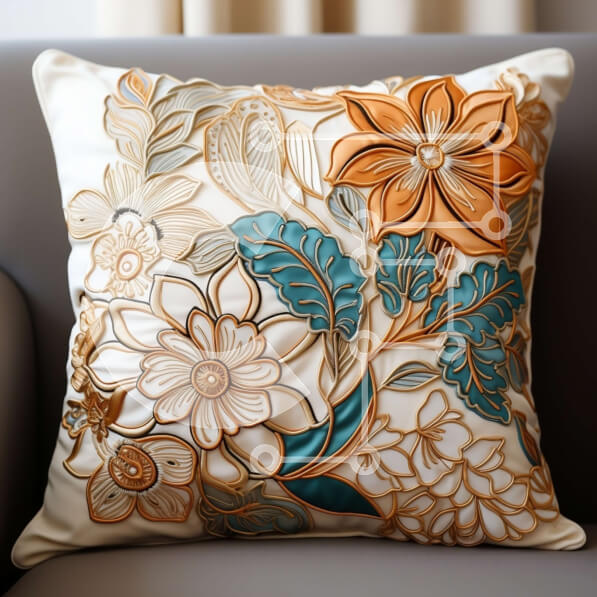 Intra Συλλεκτικό Ξύλινο Παζλ Plywood  4mm - Όμορφο floral διακοσμητικό μαξιλάρι για το σπίτι σας Σε Ξύλινο Κουτί - Διαστάσεις: 10x10 cm – 25 κομμάτια