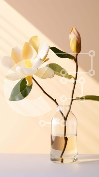 Intra Συλλεκτικό Ξύλινο Παζλ Plywood  4mm - Διαφανές γυάλινο βάζο με λευκά λουλούδια Σε Ξύλινο Κουτί - Διαστάσεις Puzzle: 10x10 cm – 25 κομμάτια