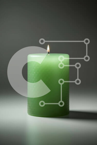 Intra Συλλεκτικό Ξύλινο Παζλ Plywood  4mm - Όμορφη εικόνα του πράσινου κεριού σε σκοτεινή επιφάνεια Σε Ξύλινο Κουτί - Διαστάσεις: 10x10 cm – 25 κομμάτια