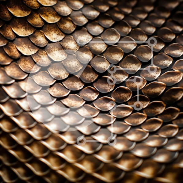 Intra Συλλεκτικό Ξύλινο Παζλ Plywood  4mm - Κοντινό πλάνο της λαμπερής χάλκινης ζυγαριάς φιδιού Σε Ξύλινο Κουτί - Διαστάσεις: 10x10 cm – 25 κομμάτια