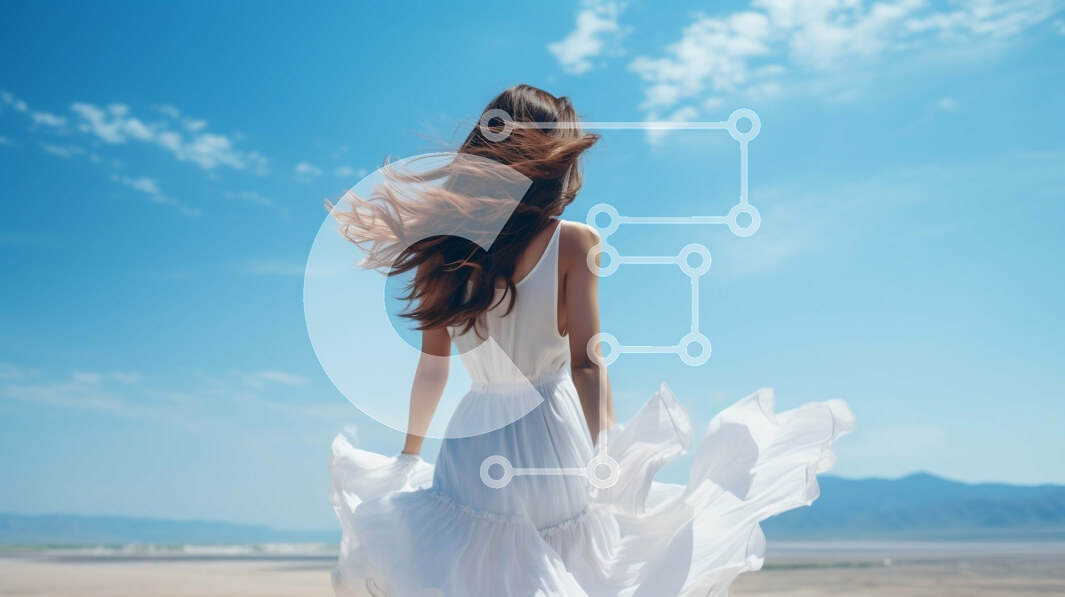 Intra Συλλεκτικό Ξύλινο Παζλ Plywood  4mm - Γυναίκα με λευκό φόρεμα που περπατά στην παραλία Σε Ξύλινο Κουτί - Διαστάσεις: 10x10 cm – 25 κομμάτια