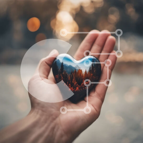 Intra Συλλεκτικό Ξύλινο Παζλ Plywood  4mm - Πέτρινο αντικείμενο σε σχήμα καρδιάς με γραφικό τοπίο Σε Ξύλινο Κουτί - Διαστάσεις: 10x10 cm – 25 κομμάτια