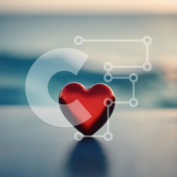 Intra Συλλεκτικό Ξύλινο Παζλ Plywood  4mm - Κόκκινη καρδιά στο τραπέζι με θέα στον ωκεανό Σε Ξύλινο Κουτί - Διαστάσεις Puzzle: 10x10 cm – 25 κομμάτια