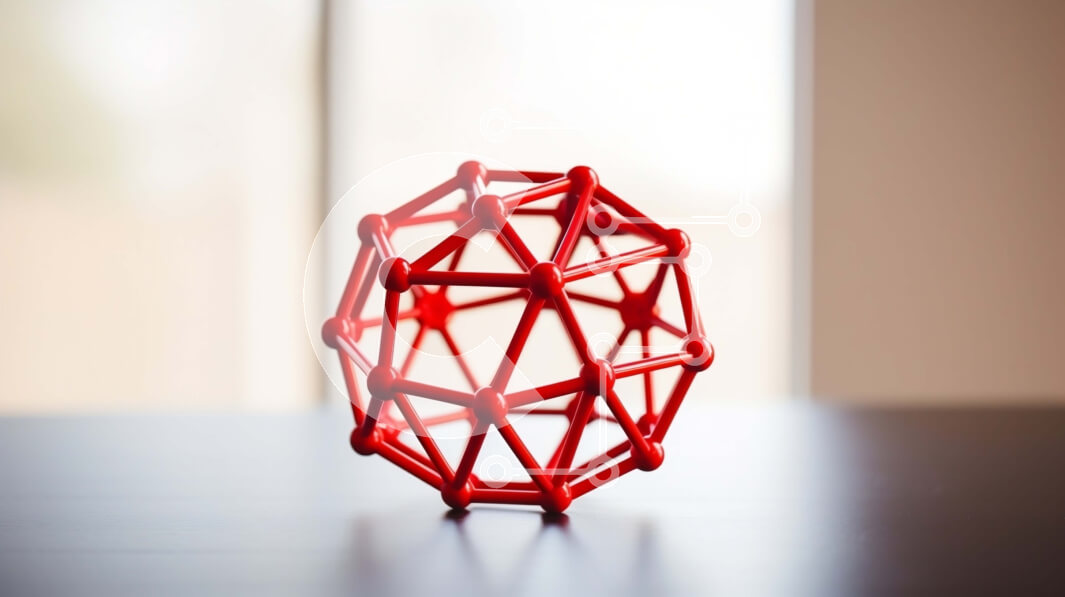 Intra Συλλεκτικό Ξύλινο Παζλ Plywood  4mm - Κόκκινο πολυγωνικό γλυπτό στο τραπέζι με ανοιχτό παράθυρο Σε Ξύλινο Κουτί - Διαστάσεις Puzzle: 10x10 cm – 25 κομμάτια