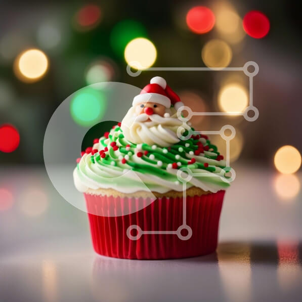 Σετ των 2 Intra Συλλεκτικό Ξύλινο Παζλ Plywood  4mm - Νόστιμο Cupcake Άγιου Βασίλη - Τέλειο εορταστικό κέρασμα Σε Ξύλινο Κουτί - Διαστάσεις: 10x10 cm – 25 κομμάτια