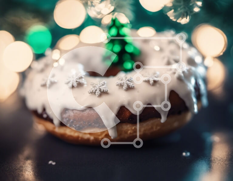 Σετ των 2 Intra Συλλεκτικό Ξύλινο Παζλ Plywood  4mm - Λουκουμάκι διακοπών με γλάσο και νιφάδες χιονιού Σε Ξύλινο Κουτί - Διαστάσεις: 10x10 cm – 25 κομμάτια