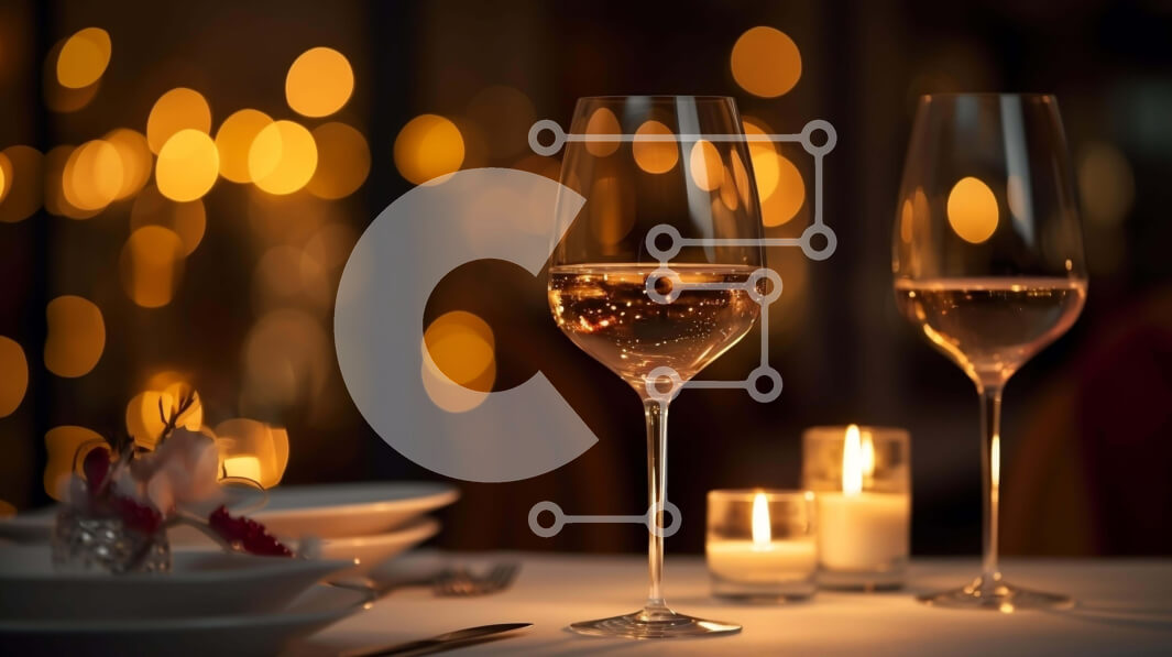 Σετ των 2 Intra Συλλεκτικό Ξύλινο Παζλ Plywood  4mm - Κομψό καλό δείπνο με ποτήρια κρασιού και κεριά Σε Ξύλινο Κουτί - Διαστάσεις: 10x10 cm – 25 κομμάτια