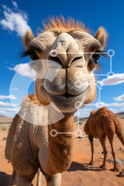 Σετ των 2 Intra Συλλεκτικό Ξύλινο Παζλ Plywood  4mm - Εκπληκτική κοντινή εικόνα του προσώπου μιας καμήλας με περίεργη έκφραση Σε Ξύλινο Κουτί - Διαστάσεις: 10x10 cm – 25 κομμάτια