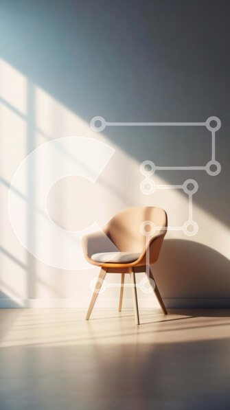 Intra Συλλεκτικό Ξύλινο Παζλ Plywood  4mm - Μοντέρνο σαλόνι με ανοιχτόχρωμη δερμάτινη πολυθρόνα και μεγάλο παράθυρο Σε Ξύλινο Κουτί - Διαστάσεις Puzzle: 10x10 cm – 25 κομμάτια