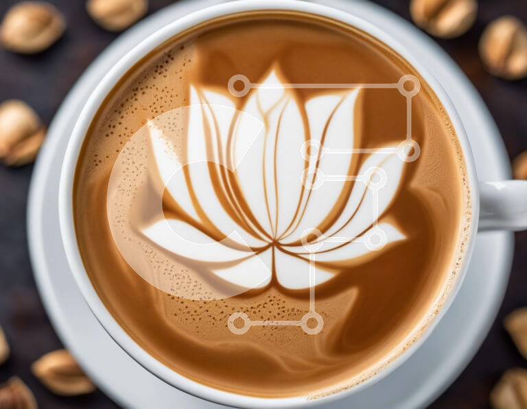 Σετ των 2 Intra Συλλεκτικό Ξύλινο Παζλ Plywood  4mm - Lotus Flower Latte Art με αμύγδαλα και καρύδια Σε Ξύλινο Κουτί - Διαστάσεις: 10x10 cm – 25 κομμάτια