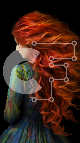 Intra Συλλεκτικό Ξύλινο Παζλ Plywood  4mm - Όμορφη γυναίκα με μακριά κόκκινα μαλλιά και πολύχρωμο φόρεμα Σε Ξύλινο Κουτί - Διαστάσεις Puzzle: 10x10 cm – 25 κομμάτια