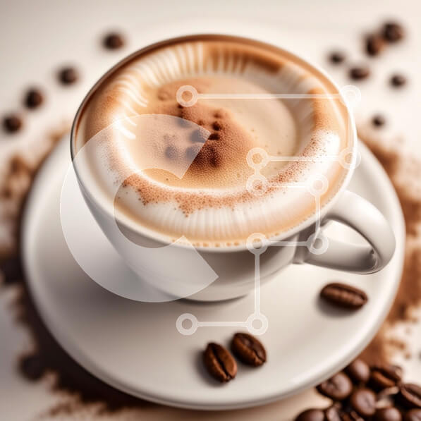 Σετ των 2 Intra Συλλεκτικό Ξύλινο Παζλ Plywood  4mm - Νόστιμος καφές σε λευκό φλιτζάνι με κόκκους καφέ Σε Ξύλινο Κουτί - Διαστάσεις: 10x10 cm – 25 κομμάτια