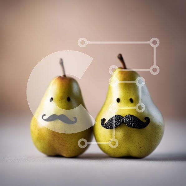 Intra Συλλεκτικό Ξύλινο Παζλ Plywood  4mm - Αστεία και ιδιόρρυθμα πράσινα αχλάδια με μουστάκια Σε Ξύλινο Κουτί - Διαστάσεις: 10x10 cm – 25 κομμάτια