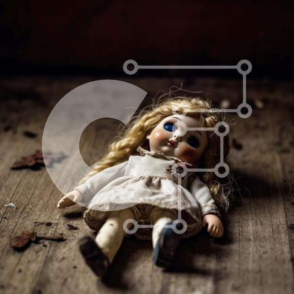 Intra Συλλεκτικό Ξύλινο Παζλ Plywood  4mm - Vintage πορσελάνινη κούκλα με γαλήνια έκφραση Σε Ξύλινο Κουτί - Διαστάσεις Puzzle: 10x10 cm – 25 κομμάτια