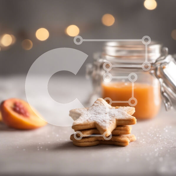 Σετ των 2 Intra Συλλεκτικό Ξύλινο Παζλ Plywood  4mm - Νόστιμα μπισκότα σε σχήμα αστεριού με ζάχαρη άχνη και βάζο με χυμό πορτοκαλιού Σε Ξύλινο Κουτί - Διαστάσεις: 10x10 cm – 25 κομμάτια