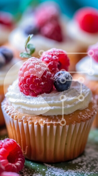 Intra Συλλεκτικό Ξύλινο Παζλ Plywood  4mm - Κοντινή εικόνα με κέικ βατόμουρου με λευκό πάγωμα Σε Ξύλινο Κουτί - Διαστάσεις: 10x10 cm – 25 κομμάτια