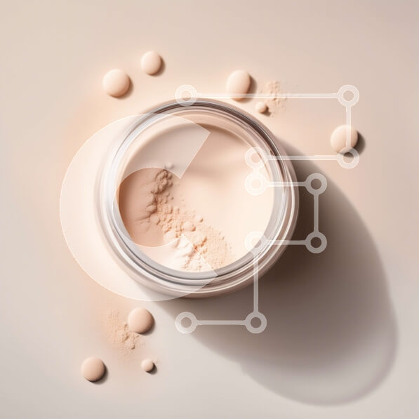 Σετ των 2 Intra Συλλεκτικό Ξύλινο Παζλ Plywood  4mm - Όμορφη εικόνα μπεζ πούδρας προσώπου σε διαφανές γυάλινο βάζο Σε Ξύλινο Κουτί - Διαστάσεις: 10x10 cm – 25 κομμάτια