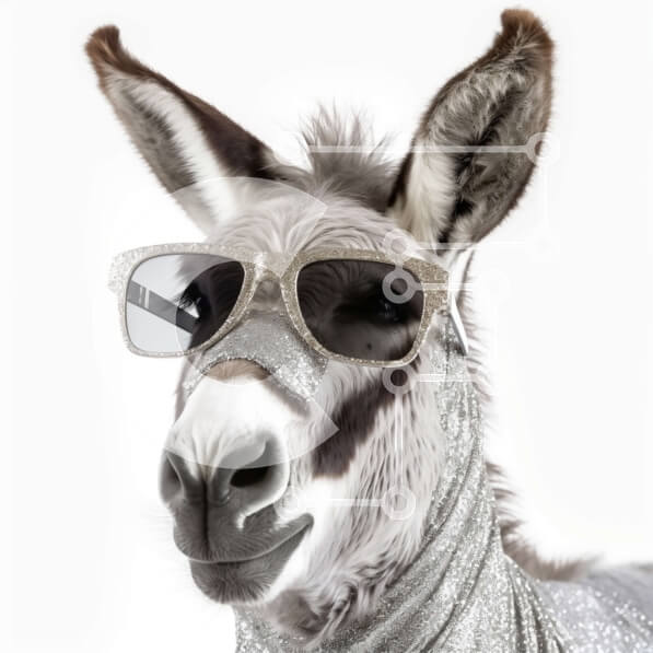 Intra Συλλεκτικό Ξύλινο Παζλ Plywood  4mm - Ξεκαρδιστική εικόνα ενός γαϊδάρου που φοράει γυαλιά ηλίου Σε Ξύλινο Κουτί - Διαστάσεις: 10x10 cm – 25 κομμάτια