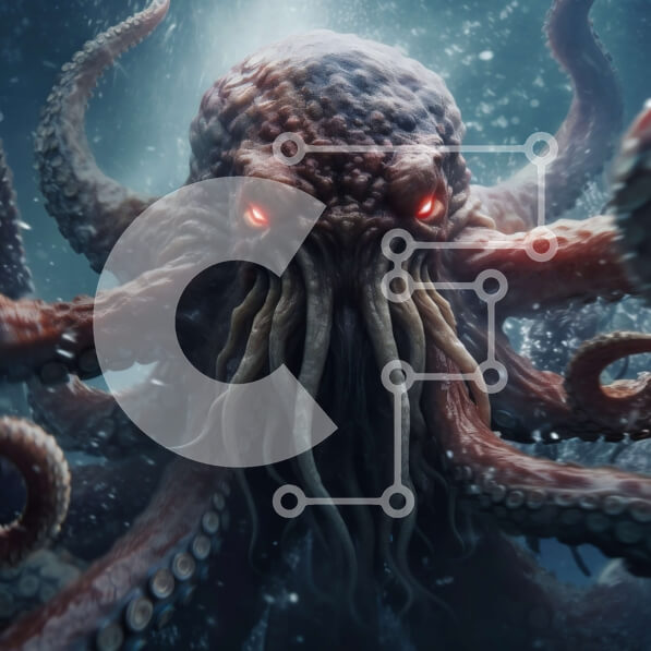 Intra Συλλεκτικό Ξύλινο Παζλ Plywood  4mm - Εκπληκτική εικόνα ενός χταποδιού στο νερό Σε Ξύλινο Κουτί - Διαστάσεις: 10x10 cm – 25 κομμάτια