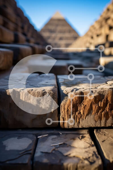 Intra Συλλεκτικό Ξύλινο Παζλ Plywood  4mm - Κοντινή όψη της Μεγάλης Πυραμίδας της Γκίζας Σε Ξύλινο Κουτί - Διαστάσεις Puzzle: 10x10 cm – 25 κομμάτια