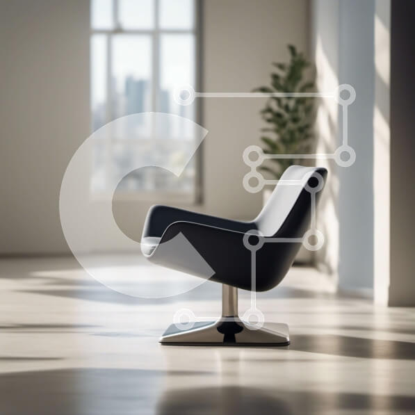 Intra Συλλεκτικό Ξύλινο Παζλ Plywood  4mm - Μοντέρνα μαύρη καρέκλα σε μινιμαλιστικό ανοιχτό δωμάτιο Σε Ξύλινο Κουτί - Διαστάσεις Puzzle: 10x10 cm – 25 κομμάτια