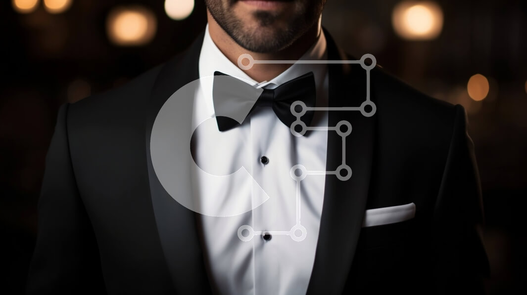 Intra Συλλεκτικό Ξύλινο Παζλ Plywood  4mm - Κομψός άντρας με μαύρο σμόκιν με σοβαρή έκφραση Σε Ξύλινο Κουτί - Διαστάσεις Puzzle: 10x10 cm – 25 κομμάτια