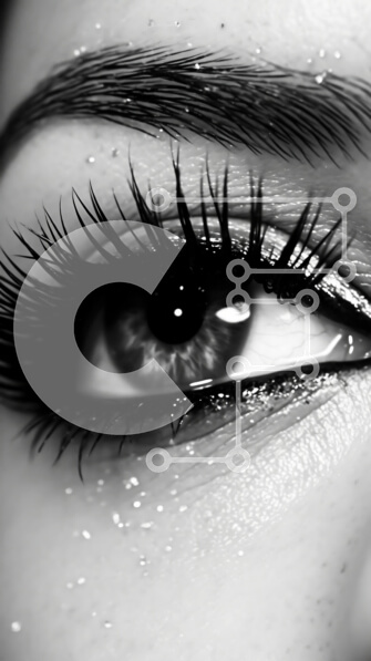 Intra Συλλεκτικό Ξύλινο Παζλ Plywood  4mm - Όμορφη κινηματογράφηση σε πρώτο πλάνο του γυναικείου ματιού με μακριές βλεφαρίδες και σταγονίδια νερού Σε Ξύλινο Κουτί - Διαστάσεις Puzzle: 10x10 cm – 25 κομμάτια