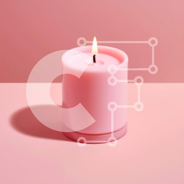 Intra Συλλεκτικό Ξύλινο Παζλ Plywood  4mm - Όμορφη εικόνα ενός ροζ κεριού σε μια ροζ επιφάνεια Σε Ξύλινο Κουτί - Διαστάσεις: 10x10 cm – 25 κομμάτια