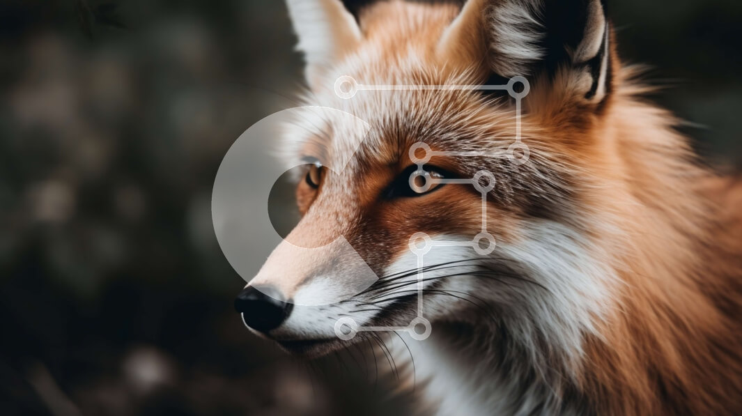 Σετ των 2 Intra Συλλεκτικό Ξύλινο Παζλ Plywood  4mm - Κοντινό πλάνο του προσώπου μιας κόκκινης αλεπούς Σε Ξύλινο Κουτί - Διαστάσεις: 10x10 cm – 25 κομμάτια