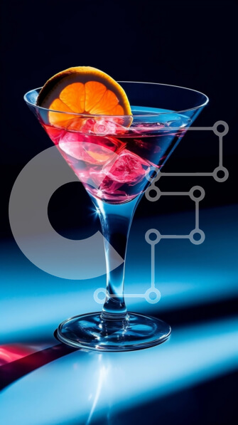 Intra Συλλεκτικό Ξύλινο Παζλ Plywood  4mm - Νόστιμο κόκκινο κοκτέιλ με φέτα πορτοκαλιού σε διαφανές ποτήρι Σε Ξύλινο Κουτί - Διαστάσεις: 10x10 cm – 25 κομμάτια