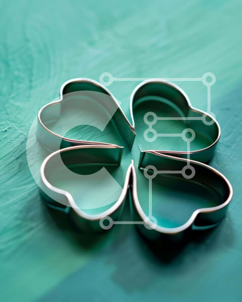 Σετ των 2 Intra Συλλεκτικό Ξύλινο Παζλ Plywood  4mm - Κόφτες μπισκότων σε σχήμα φύλλου τριφυλλιού σε υδάτινη επιφάνεια Σε Ξύλινο Κουτί - Διαστάσεις: 10x10 cm – 25 κομμάτια