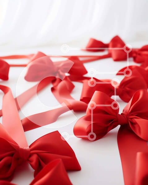 Intra Συλλεκτικό Ξύλινο Παζλ Plywood  4mm - Κομψοί κόκκινοι φιόγκοι και κορδέλες για συσκευασία δώρου Σε Ξύλινο Κουτί - Διαστάσεις Puzzle: 10x10 cm – 25 κομμάτια