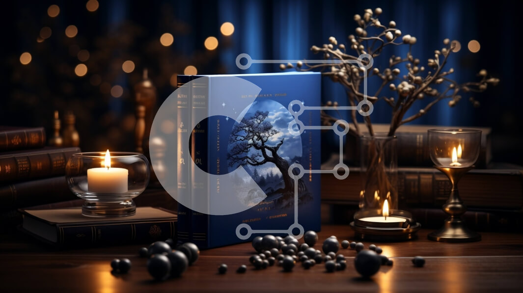 Intra Συλλεκτικό Ξύλινο Παζλ Plywood  4mm - Όμορφη εικόνα ενός μπλε βιβλίου με τίτλο "ImageContent" στο τραπέζι Σε Ξύλινο Κουτί - Διαστάσεις: 10x10 cm – 25 κομμάτια