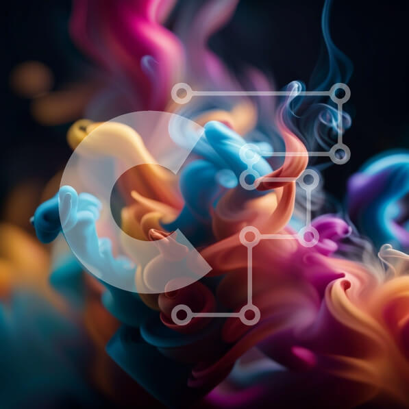 Intra Συλλεκτικό Ξύλινο Παζλ Plywood  4mm - Ζωντανή εικόνα από κοντά σε πολύχρωμη κηλίδα μελανιού σε μαύρο φόντο Σε Ξύλινο Κουτί - Διαστάσεις Puzzle: 10x10 cm – 25 κομμάτια