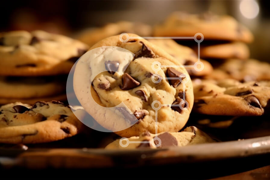 Σετ των 2 Intra Συλλεκτικό Ξύλινο Παζλ Plywood  4mm - Νόστιμα μπισκότα σοκολάτας σε ένα πιάτο Σε Ξύλινο Κουτί - Διαστάσεις: 10x10 cm – 25 κομμάτια