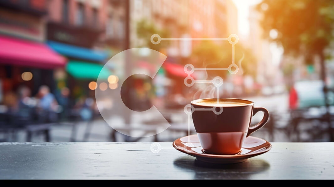 Σετ των 2 Intra Συλλεκτικό Ξύλινο Παζλ Plywood  4mm - Φλιτζάνι καφέ στο αστικό τραπέζι Σε Ξύλινο Κουτί - Διαστάσεις: 10x10 cm – 25 κομμάτια