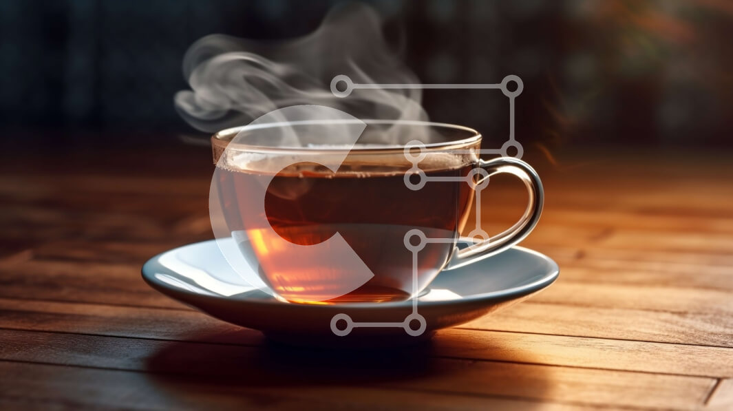 Σετ των 2 Intra Συλλεκτικό Ξύλινο Παζλ Plywood  4mm - Ζεσταίνετε με ένα φλιτζάνι τσάι σε ένα ξύλινο τραπέζι Σε Ξύλινο Κουτί - Διαστάσεις: 10x10 cm – 25 κομμάτια