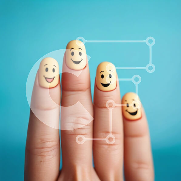 Σετ των 2 Intra Συλλεκτικό Ξύλινο Παζλ Plywood  4mm - Smiley Face Nail Art στα νύχια Σε Ξύλινο Κουτί - Διαστάσεις: 10x10 cm – 25 κομμάτια