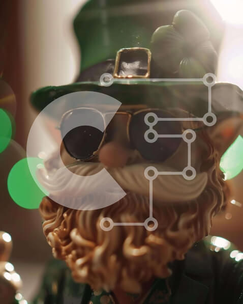 Intra Συλλεκτικό Ξύλινο Παζλ Plywood  4mm - Ειδώλιο καλλικάτζαρου του Αγίου Πατρικίου με πράσινη ενδυμασία και γυαλιά ηλίου Σε Ξύλινο Κουτί - Διαστάσεις: 10x10 cm – 25 κομμάτια