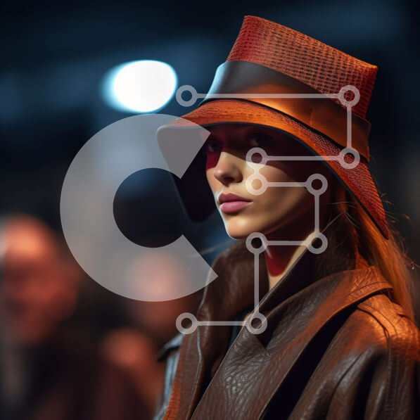 Σετ των 2 Intra Συλλεκτικό Ξύλινο Παζλ Plywood  4mm - Κομψό μοντέλο Walking Down Runway με καφέ δερμάτινο μπουφάν και καπέλο με φαρδύ γείσο Σε Ξύλινο Κουτί - Διαστάσεις: 10x10 cm – 25 κομμάτια