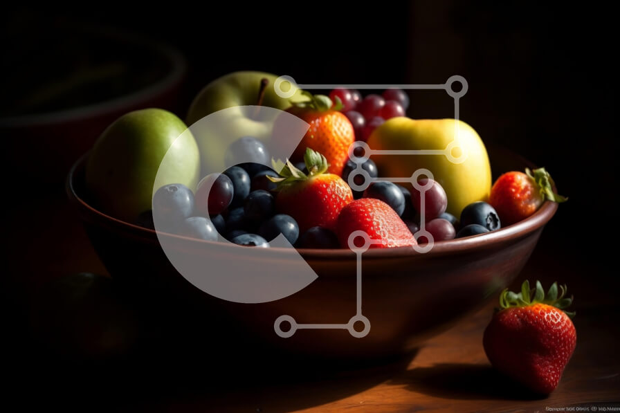 Σετ των 2 Intra Συλλεκτικό Ξύλινο Παζλ Plywood  4mm - Μπολ φρέσκων και υγιεινών μικτών φρούτων Σε Ξύλινο Κουτί - Διαστάσεις: 10x10 cm – 25 κομμάτια