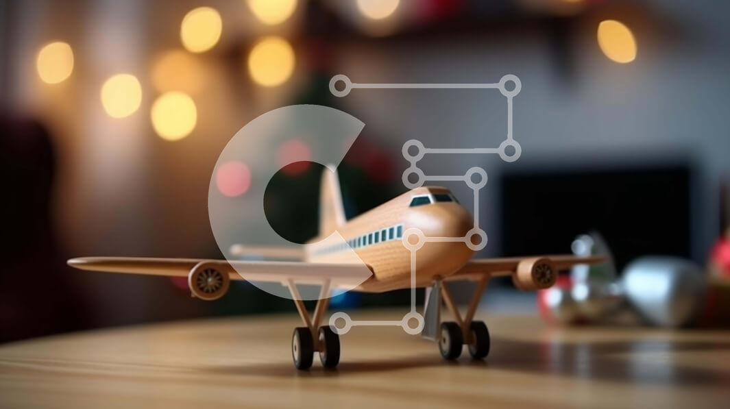 Intra Συλλεκτικό Ξύλινο Παζλ Plywood  4mm - Ξύλινο παιχνίδι αεροπλάνο με χριστουγεννιάτικα φωτάκια και διακοσμητικά Σε Ξύλινο Κουτί - Διαστάσεις: 10x10 cm – 25 κομμάτια