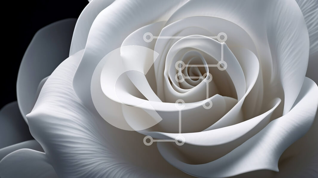 Intra Συλλεκτικό Ξύλινο Παζλ Plywood  4mm - Λευκό τριαντάφυλλο σε πλήρη άνθιση σε μαύρο φόντο Σε Ξύλινο Κουτί - Διαστάσεις: 10x10 cm – 25 κομμάτια