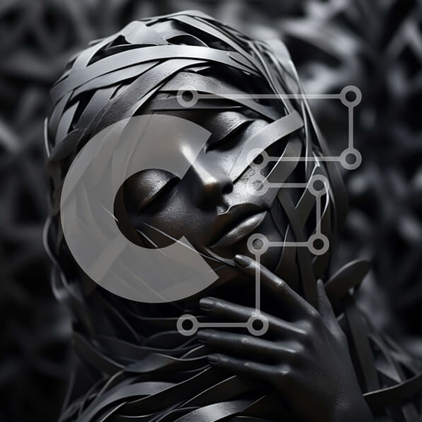 Σετ των 2 Intra Συλλεκτικό Ξύλινο Παζλ Plywood  4mm - Θλιβερή και στοχαστική γυναίκα με πέπλο Σε Ξύλινο Κουτί - Διαστάσεις: 10x10 cm – 25 κομμάτια