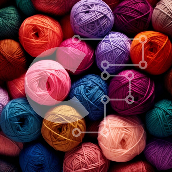 Intra Συλλεκτικό Ξύλινο Παζλ Plywood  4mm - Ζωντανή εικόνα με σωρό μπάλες νήματος σε διαφορετικά χρώματα Σε Ξύλινο Κουτί - Διαστάσεις: 10x10 cm – 25 κομμάτια