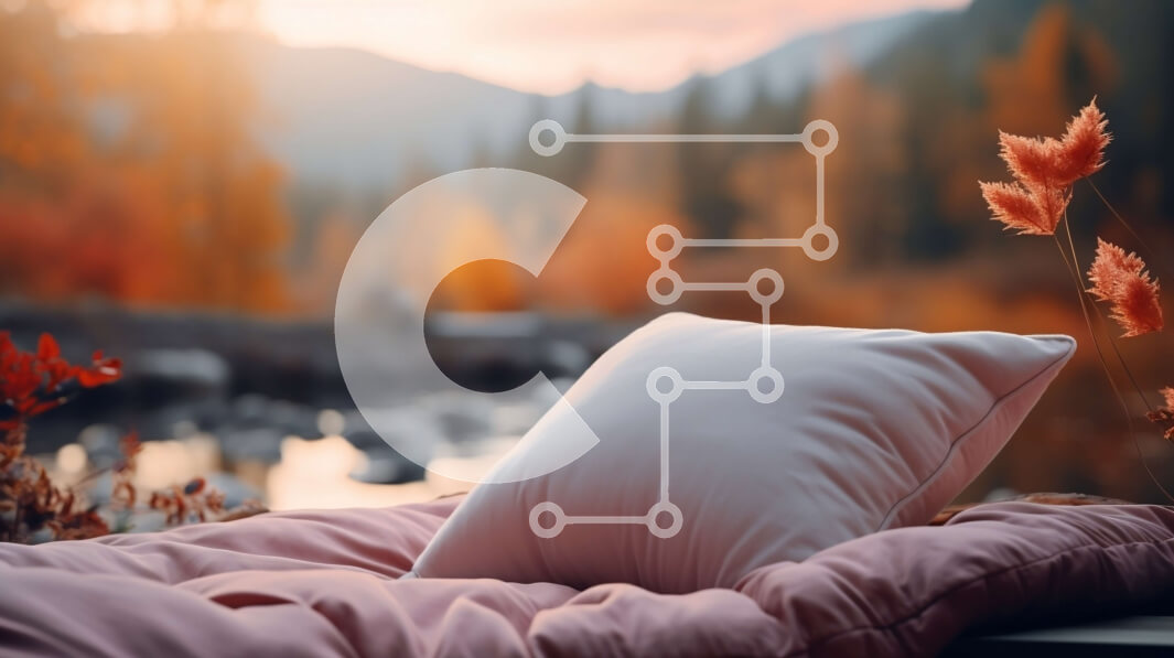 Intra Συλλεκτικό Ξύλινο Παζλ Plywood  4mm - Ροζ κουβέρτα και μαξιλάρι σε ξύλινο πάγκο δίπλα στη λίμνη Σε Ξύλινο Κουτί - Διαστάσεις: 10x10 cm – 25 κομμάτια