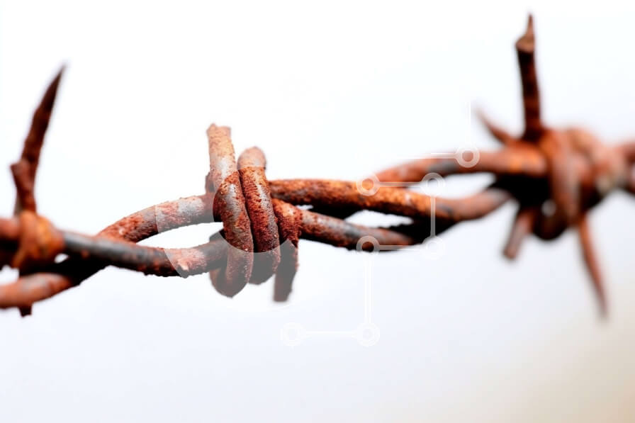 Intra Συλλεκτικό Ξύλινο Παζλ Plywood  4mm - Ξεπερασμένος και φθαρμένος συρματόπλεγμα με σκουριά Σε Ξύλινο Κουτί - Διαστάσεις Puzzle: 10x10 cm – 25 κομμάτια