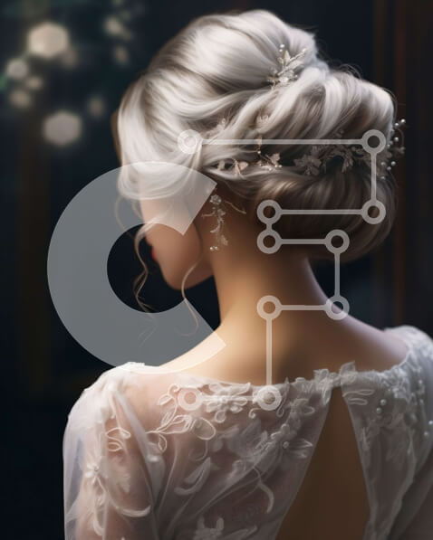 Intra Συλλεκτικό Ξύλινο Παζλ Plywood  4mm - Όμορφη νύφη που στέκεται μπροστά από ένα παράθυρο με θέα στον νυχτερινό ουρανό Σε Ξύλινο Κουτί - Διαστάσεις Puzzle: 10x10 cm – 25 κομμάτια